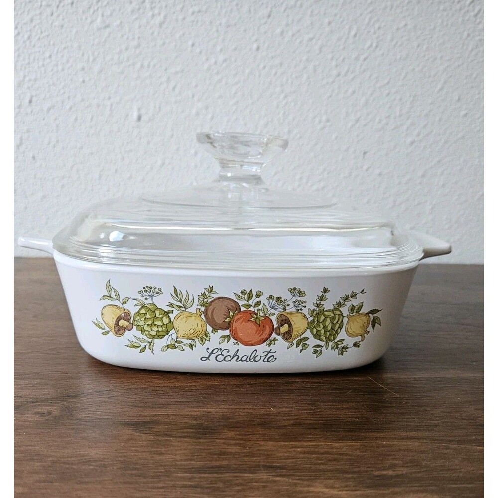 Vintage Corning Ware L' Echolate 1 Quart Corning Ware Casserole Dish with Lid
